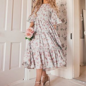 JessaKae Wandering Willoughby Dress in Blue Floral Medium